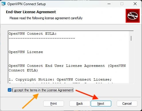 Поставьте галочку и нажмите Next